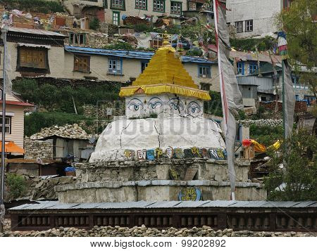 Stupa In Namche Bazaar, Everest Region