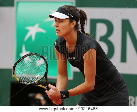 Grand Slam champion Ana Ivanovich during fourth round match at Roland Garros 2015