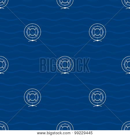Seamless Pattern With Lifebuoy