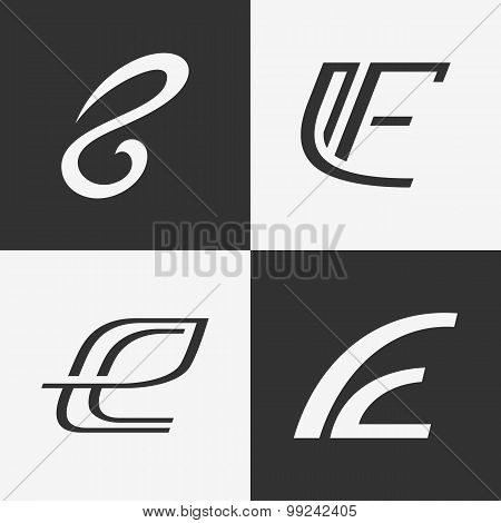 The set of letter D sign, logo, icon design template elements.