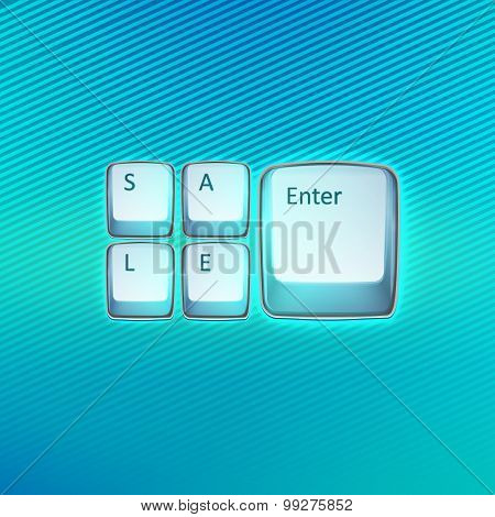 Sale Keyboard Buttons Blue Illustration