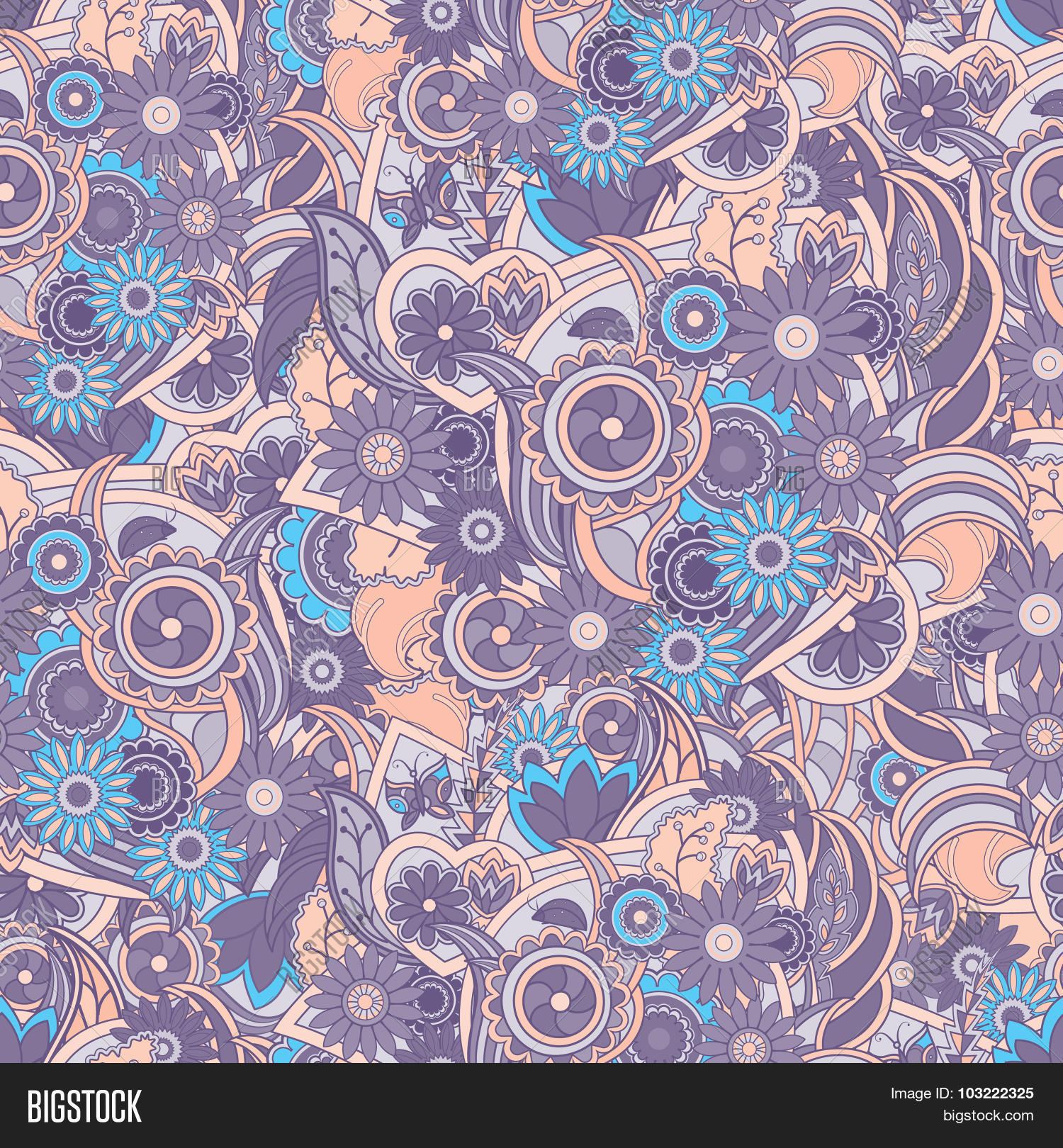 Floral Purple Blue Vector & Photo (Free Trial) Bigstock
