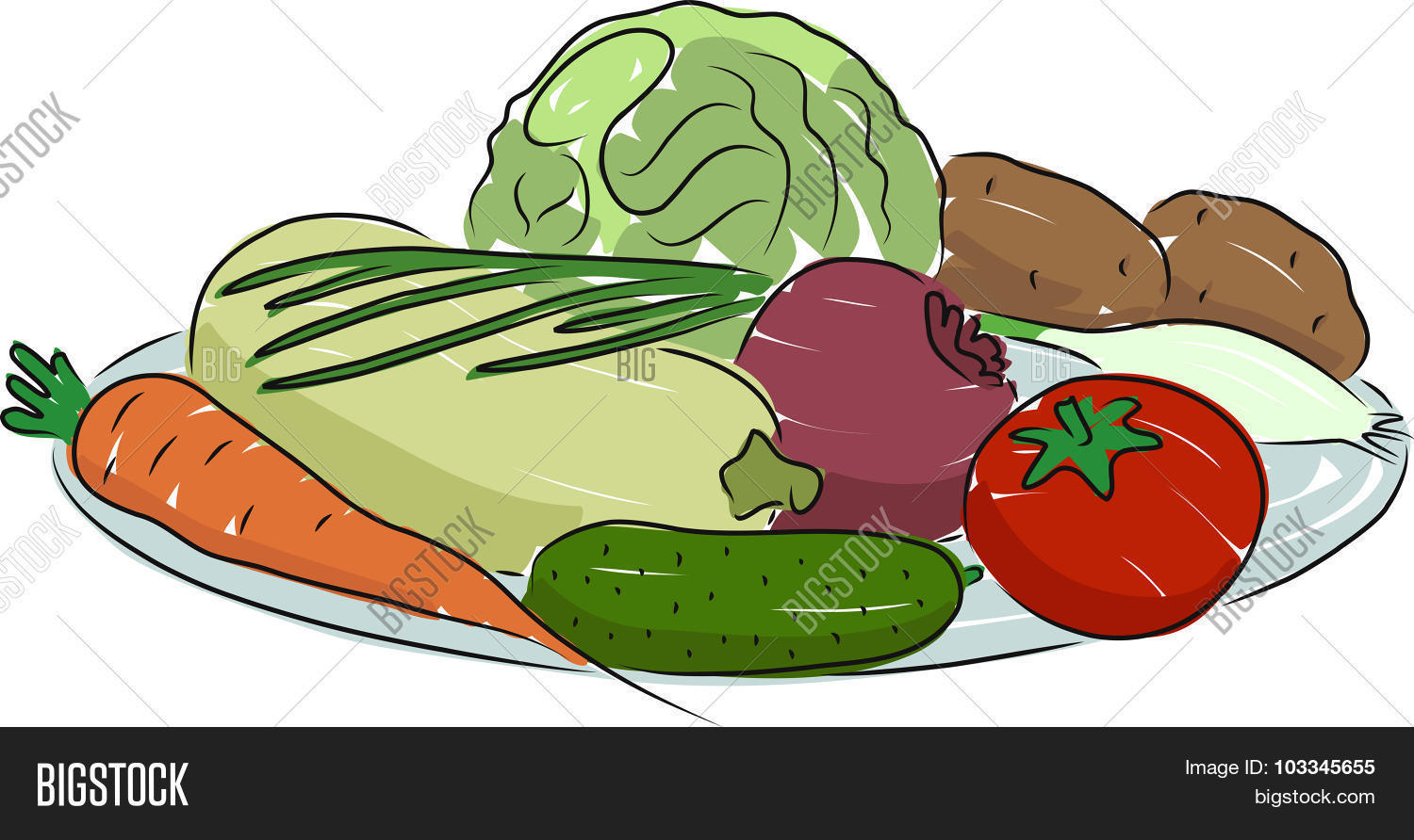 Plate Vegetables, Vector & Photo (Free Trial) Bigstock