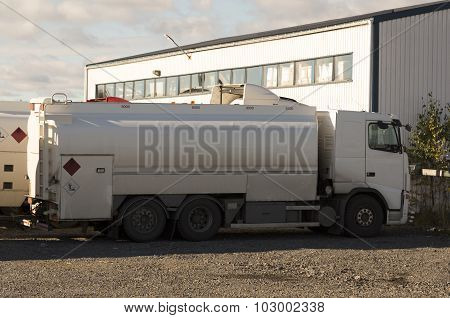 Lorry with a tank