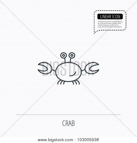 Crab icon. Cancer shellfish sign.