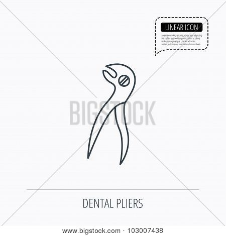Dental pliers icon. Stomatological forceps tool.