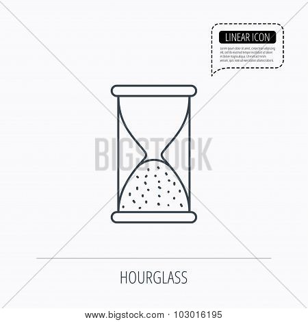 Hourglass icon. Sand time sign.