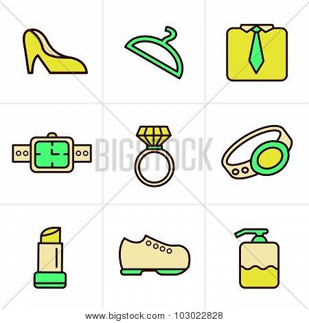 Icons Style Fashion Icons Set, Vector Design