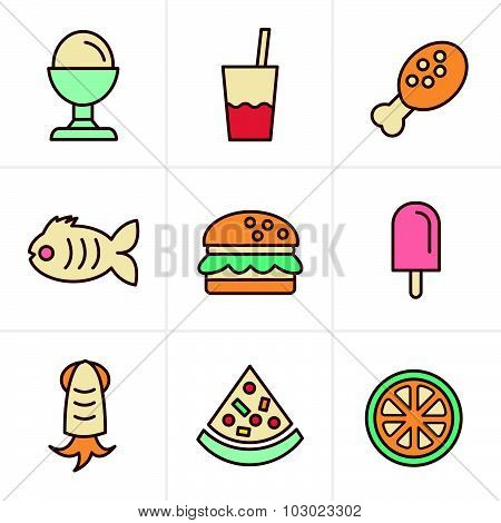 Icons Style Food Icons Set, Vector Design