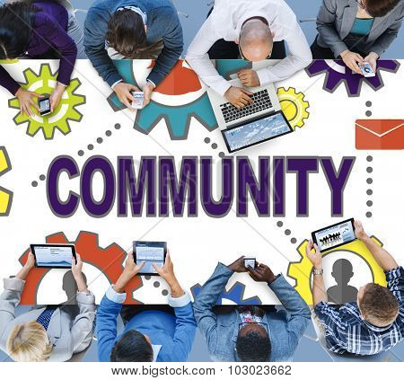 Community Connection Society Social Media Social Network Concept