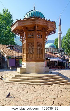 Sebilj And Street Scene, Sarajevo