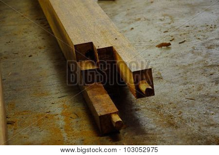 Malaysian traditional wood mortise from Terengganu