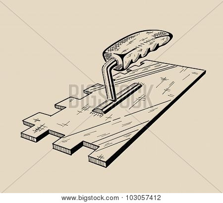 It is monochrome vector illustration of ladder.