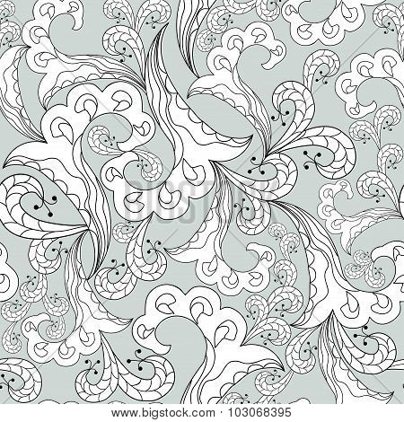 Seamless pattern - abstract flowers