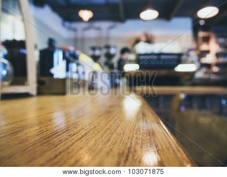 Counter Bar Restaurant Background With Bartender
