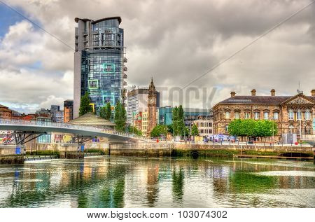 View Of Belfast With The River Lagan - United Kingdom