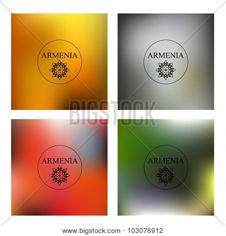 Armenia.set Of Blurred Background. Vector