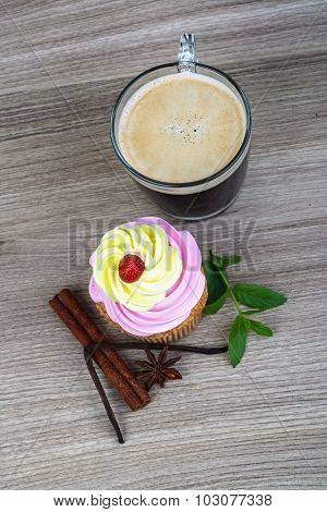 Cupcake With Coffee