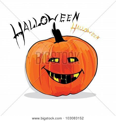 illustration of pumpkin for Helloween