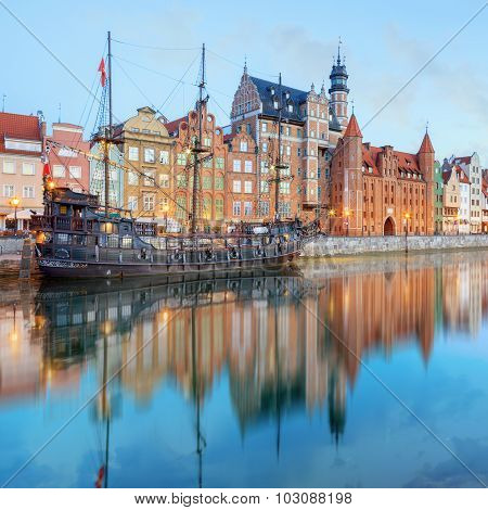 Central quay of Gdansk, Poland