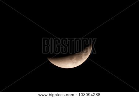 Total Lunar Eclipse On Sept. 28, 2015, Observed In Kiel, Germany, Through A Telescope