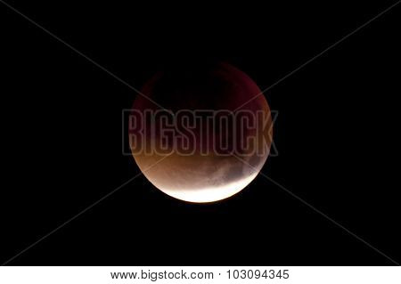 Total Lunar Eclipse On Sept. 28, 2015, Observed In Kiel, Germany, Through A Telescope