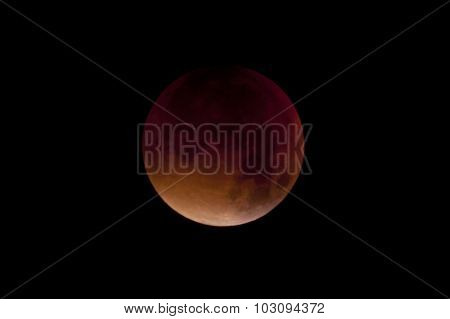 Total Lunar Eclipse On Sept. 28, 2015, Observed In Kiel, Germany, Through A Telescope