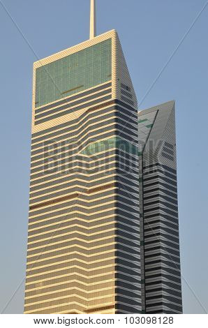 Acico Twin Towers along Sheikh Zayed Road in Dubai, UAE