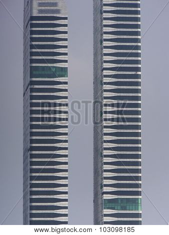 Acico Twin Towers along Sheikh Zayed Road in Dubai, UAE