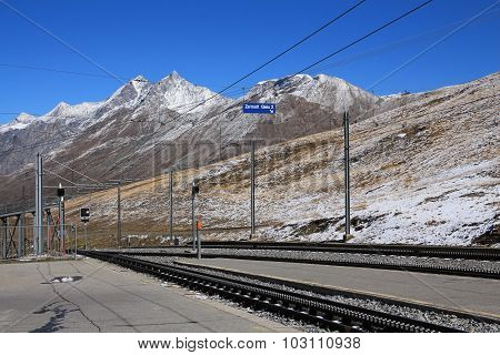 Railway Platform In Riffelberg, Zermatt