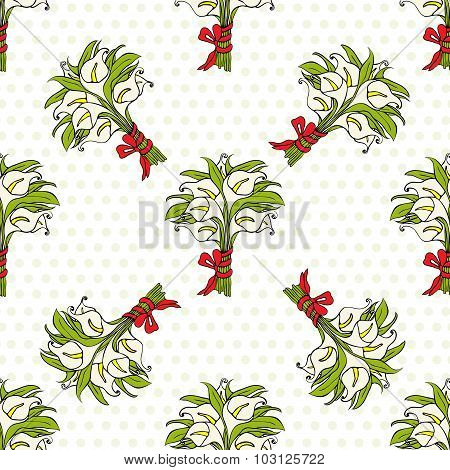 Calla Lilies Gift Bouquets Seamless Pattern