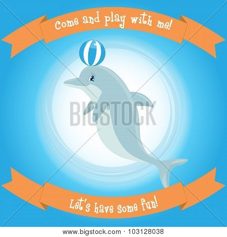 Cute Cartoon Dolphin