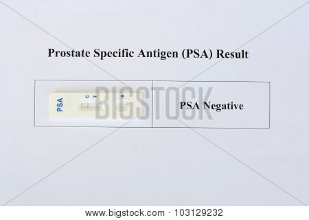 PSA result negative