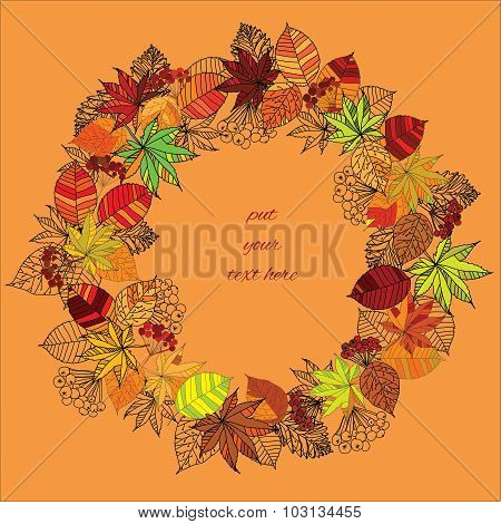 autumn wreath with text