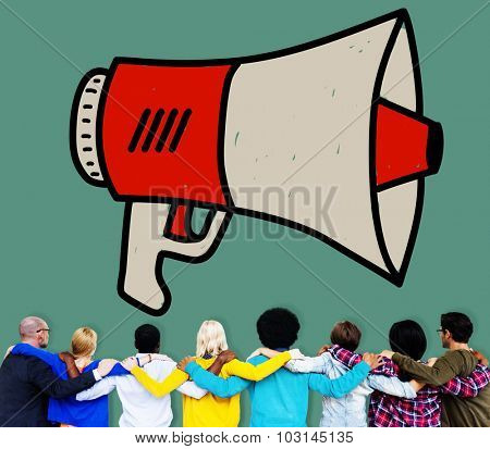Announcement Megaphone Proclaim Message Illustration Concept