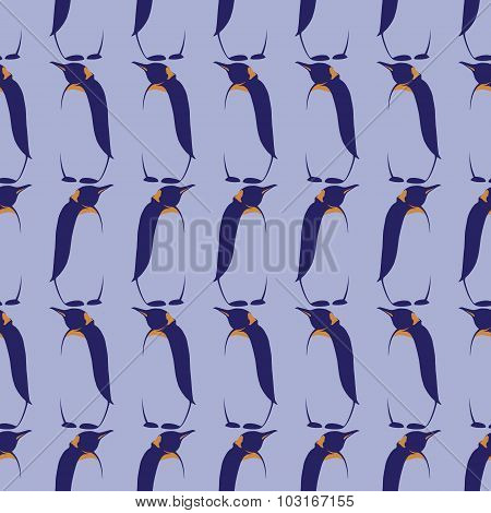 Vector Seamless Pattern With Penguins