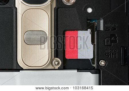 Sd Memory Slot On The Back Of Smartphone