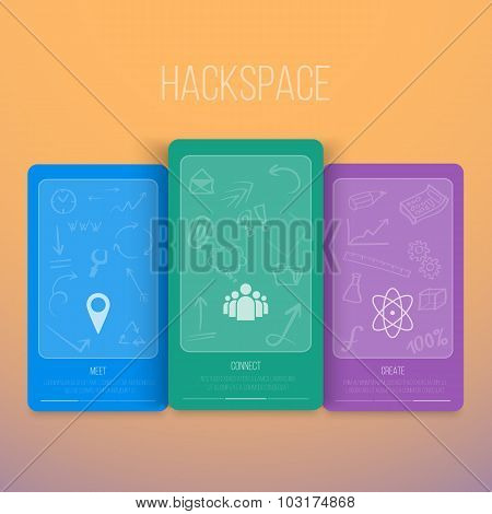 Vector Infographics Hackspace Flyer with Hand Draw Icons