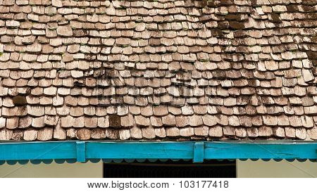 Pattern Of Wooden Roof Of Old House.