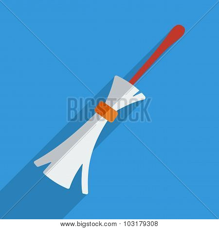 Flat icons modern design with shadow of broom