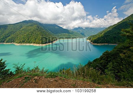 Beautiful Lake With A Blue Water