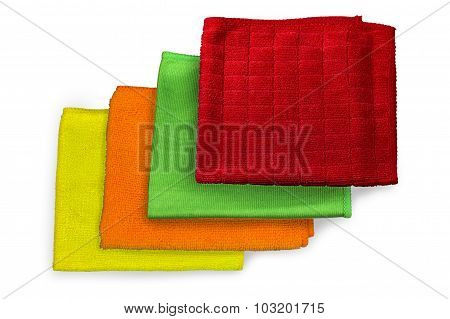 Microfiber Cloth, Yellow, Orange, Green, Red