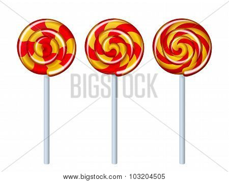 Delicious colorful lollipop collection