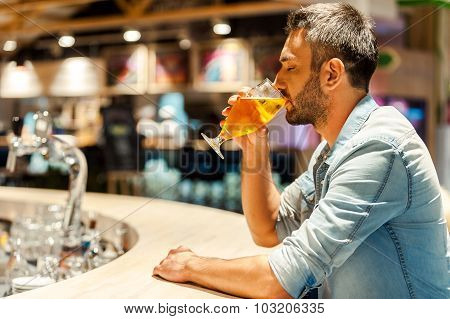 Enjoying Fresh Beer.