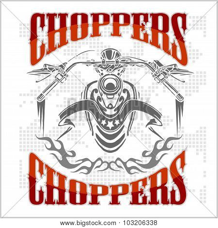 Choppers - vector vintage bikers badge.