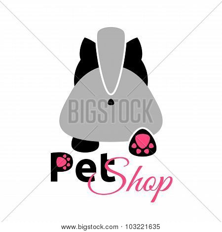 Pet Shop Emblem, Cute Cartoon Cat