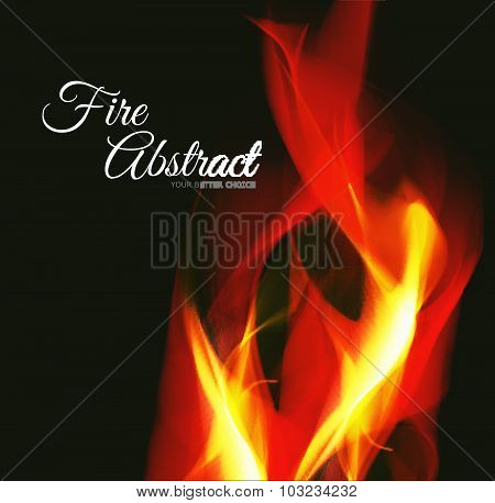 Fire flames on a black background.