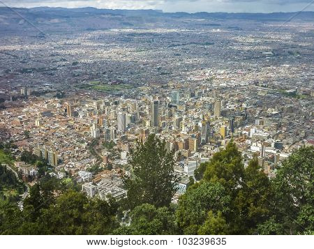 Aerial View Of Bogota From Monserrate Hill