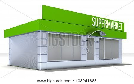 Illustration of shop or minimarket kiosk exterior