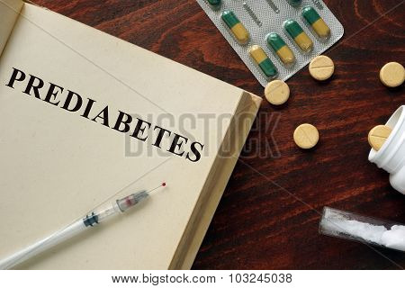 Prediabetes written on a book.